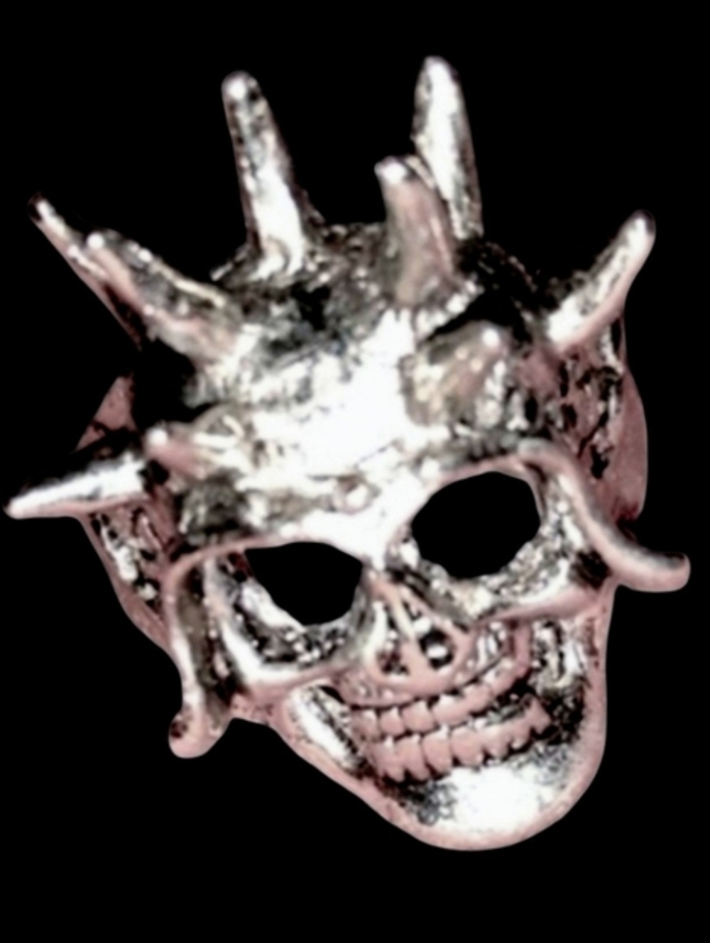 Spiked Silver Heavy Metal Skull Ring Unisex Mens Gothic Badass Biker Spikes 10.5